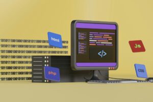 Managed WordPress hosting cover illustration with server racks, a WordPress icon, and a cloud network